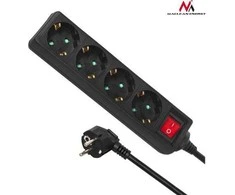 Listwa „Maclean“ maitinimo laidas, prailgintuvas, 4 lizdai, jungiklis, 3500 W, 3 m, vokiško tipo, MCE196G