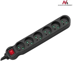 MACLEAN MCE225 Maclean MCE225 Maitinimo juostos prailginimo laidas 6 lizdai su juodu 1,5 m nuo 2300W