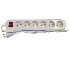 Mercodan Elektros lizdas su 6 įžemintais lizdais ir jungikliu, 3,0 m