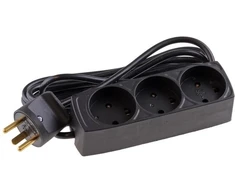 MicroConnect danietiškas maitinimo skirstytuvas 5 lizdų 1,5 m juodas (montavimui su nuimamu kištuku) 3 x lizdų skirstytuvas jungiamas į tinklą juodas (MC-GRU05015-IS)