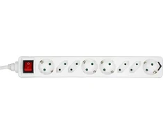 Baltas MicroConnect 8 lizdų maitinimo laidas 3 m