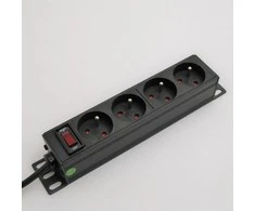 NETRACK 125-10-01 Netrack maitinimo paskirstymo blokas 10 1U, 230V/16A, 4xE, ALU