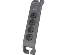 „Philips“ viršįtampių apsauga, 4 lizdai, 2 m, juoda, SPN3140A/60