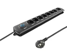 QOLTEC 50113 Viršįtampių apsauga 8 maitinimo lizdas 1,8m
