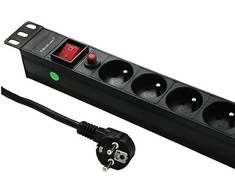 QOLTEC 53996 Apsauga nuo viršįtampių RACK 19 16A 1U PDU 8xSCHUKO 2m