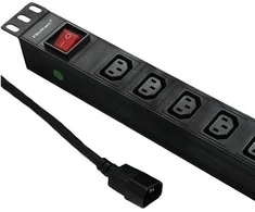 QOLTEC 53998 Apsauga nuo viršįtampių Qoltec skirta RACK 19 1U 10A PDU 8xIEC C13 2m