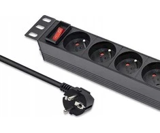 Qoltec Aliuminis maitinimo ilgintuvas RACK 10'' 1U 16A 4xFRENCH 1.8m
