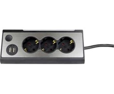 REV LIGHT SOCKET 3 kartus kelių lizdų lizdas + 2x USB