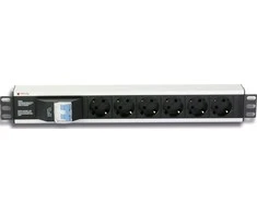 Techly Pro TECHLYPRO 023233 TechlyPro Rack 19 1,5U maitinimo juostelė 250V/16A 6x Schuko 3m dvigubas oro jungiklis