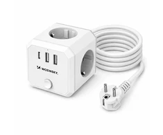 Wozinsky WKZ-3B Power Cube 4x AC 2x USB-A 1x USB-C 4000 W su 1,8 m laidu - Baltas