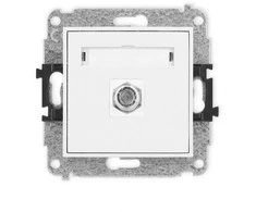 Karlik Elektrotechnik 25MGF-1 MINI Vieno antenos lizdo mechanizmas, F tipo (SAT), nikeliuotas, matinės baltos spalvos 25MGF-1