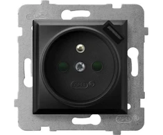 Ospel Vieno lizdo Ospel Aria GP-1UZPUSB / m / 33 su įžeminimu su įžeminimu, su USB įkrovikliu 2.1A metalinis