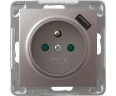 Ospel Vieno lizdo Impresja GP-1YZPUSB/m/23 su įžeminimu, su langinėmis, su 2.1A USB pakrovėju, titano
