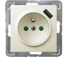 Ospel Vieno lizdo Impresja GP-1YZPUSB/m/27 su įžeminimu ir sklendėmis su USB įkrovikliu 2.1A ekru