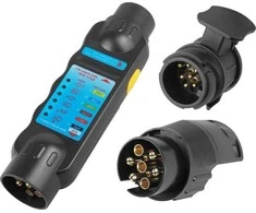 Geko Lizdų ir priekabų kištukų testeris + adapteriai 13/7 7/13