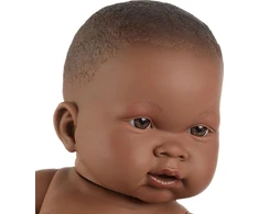 Llorens Baby Girl Doll Nahia 45 cm be drabužių tamsios odos (45004)