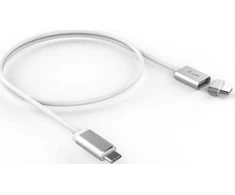 USB kabelis LMP USB-C - USB-C 3 m sidabro (Magnetinio saugumo kabelis 3 m sidabro)