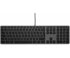 LMP USB skaitmeninė „Windows“ klaviatūra KB-3421, 110 klavišų, 2x USB, aliuminio, „Windows“ OS, kosminė pilka - prancūzų k.