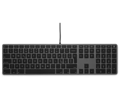 Klaviatūra LMP USB numeric Windows Klaviatūra KB-3421, 110 keys, 2x USB, aluminum, Windows OS, space pilka - Italian