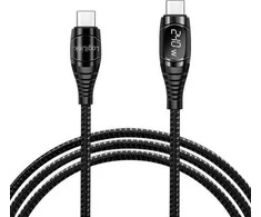 LogiLink USB-C 240W 1.0m braided juoda