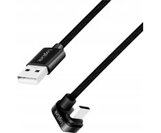 LogiLink USB 2.0 | USB-A - USB-C 1.0m w oplocie kątowy juoda