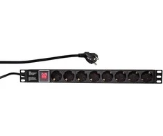 LOGILINK PDU8C01 LOGILINK- 19 PDU 1U 8 Vokietija Lizdas su ON/OFF jungikliu