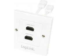 Logilink HDMI sieninė plokštė AH0015 2 x HDMI lizdas, HDMI sieninė plokštė, 1 X HDMI lizdas