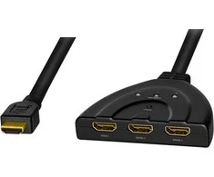 „LogiLink HD0040“ HDMI skirstytuvas 1x3/3x1 prievadas, 4K/30 Hz, CEC, dvitiesis, surištas