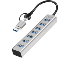LogiLink Huby i koncentratory USB 3.2 Gen 1 (3.1 Gen 1) Type-A + Type-C 5000 Mbit/s Pilka (UA0441)