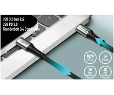 „LogiLink USB-C“ 20 Gb/s, 100 W, 1,0 m ilgio, pintas, juodas