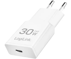 Įkroviklis LogiLink PA0347 USB GaN 1x USB-C 30 W Balta