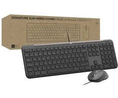 Klaviatūra ir pelė Combo Logitech Signature Slim su laidu Combo MK620 verslui QWERTZ