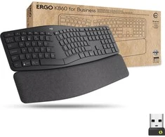 Logitech ERGO K860 SPLIT belaidė klaviatūra verslui, grafito spalvos, JAV tarptautinis išdėstymas (Qwerty)