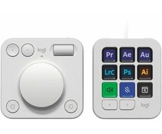 Klaviatūra „Logitech MX Creative“ konsolė, šviesiai pilka