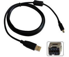 Logo USB kabelis (2.0), USB A M - 8-pin M, 26726, 1.8m, juoda, MINOLTA, EOL