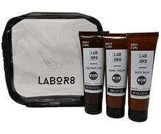 LABOR8 Hemp rinkinys (rankų kremas, 75 ml + kūno balzamas, 75 ml + dušo gelis, 75 ml)