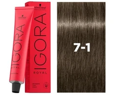 Londa Professional Schwarzkopf Professional, Igora Royal, Permanent Hair Dye, 7-1 Cendre Medium Skirtas šviesiems plaukams, 60 ml For Women