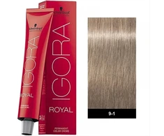 Londa Professional Schwarzkopf Professional, Igora Royal, nuolatiniai plaukų dažai, 9-1 Extra Light Ash, skirti šviesiems plaukams, 60 ml, moterims