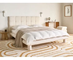 Beliani Lova Boucle CRESSAT 160 x 200 cm, kreminės baltos spalvos