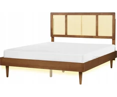 Beliani LED lova iš rotango AURAY 160 x 200 cm ruda