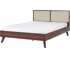 Beliani Rotango lova MONPAZIER 140 x 200 cm tamsiai ruda
