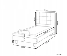Beliani Reguliuojama lova Boucle DUKE 90 x 200 cm kreminė
