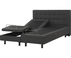 Beliani Reguliuojama lova DUKE 160 x 200 cm tamsiai pilka