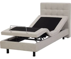 Beliani Reguliuojama lova DUKE 90 x 200 cm smėlio spalvos