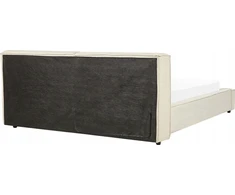 Beliani Švelni corduroy lova LINARDS 180 x 200 cm smėlio spalvos