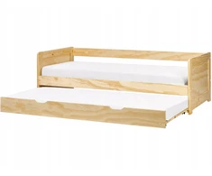 Beliani Ištraukiama lova iš pušies medienos GRAVELINES 90 x 200 cm šviesiai ruda