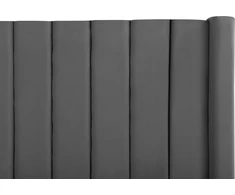 Beliani Lova su suoliuku NOYERS veliūrinė pilka 140 x 200 cm