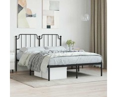 Lova Metalinis lovos rėmas su galvūgaliu, juodos spalvos, 135x190cm