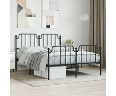 Lova Lovos rėmas su galvūgaliu/kojūgaliu, juodas, 135x190cm, metalas