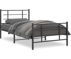 Lova Lovos rėmas su galvūgaliu/kojūgaliu, juodas, 107x203cm, metalas